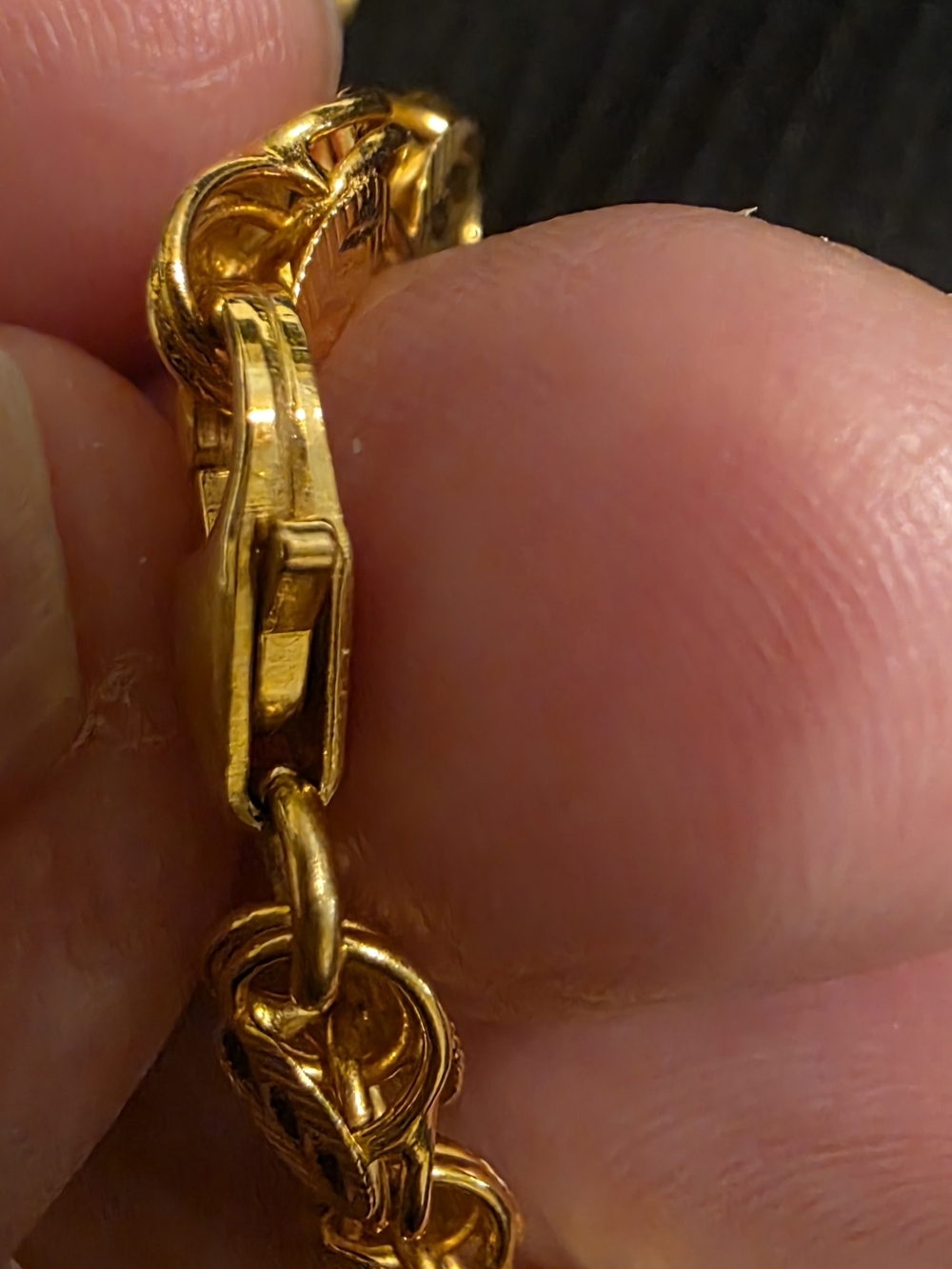 21k Gold Damascus Chain W/ Stamp 21k Not Plated Almost 13grams 16" - Picture 9 of 14